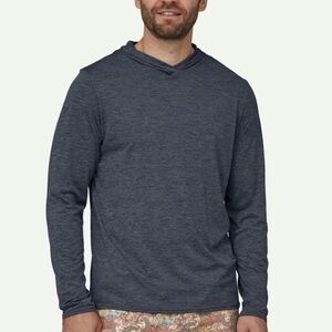 Patagonia Capilene Blue Cool Daily Hooded Long Sleeve Shirt